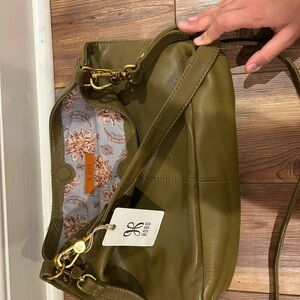 HOBO Sage Green Leather Hobo Bag